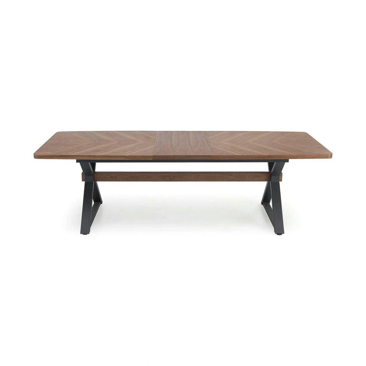 Masa extensibila BARON, nuc/negru, 200-350x100x75 cm