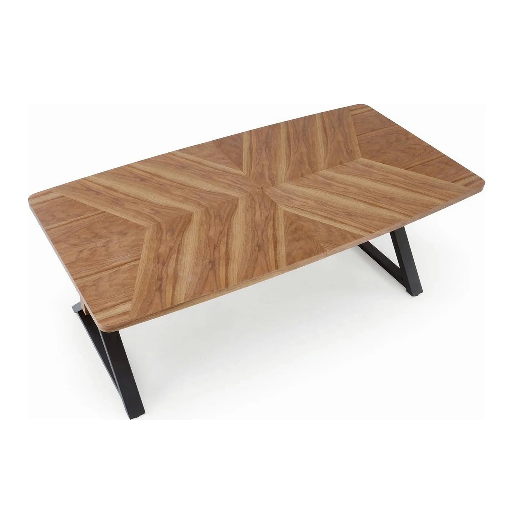 Masa extensibila BARON, nuc/negru, 200-350x100x75 cm