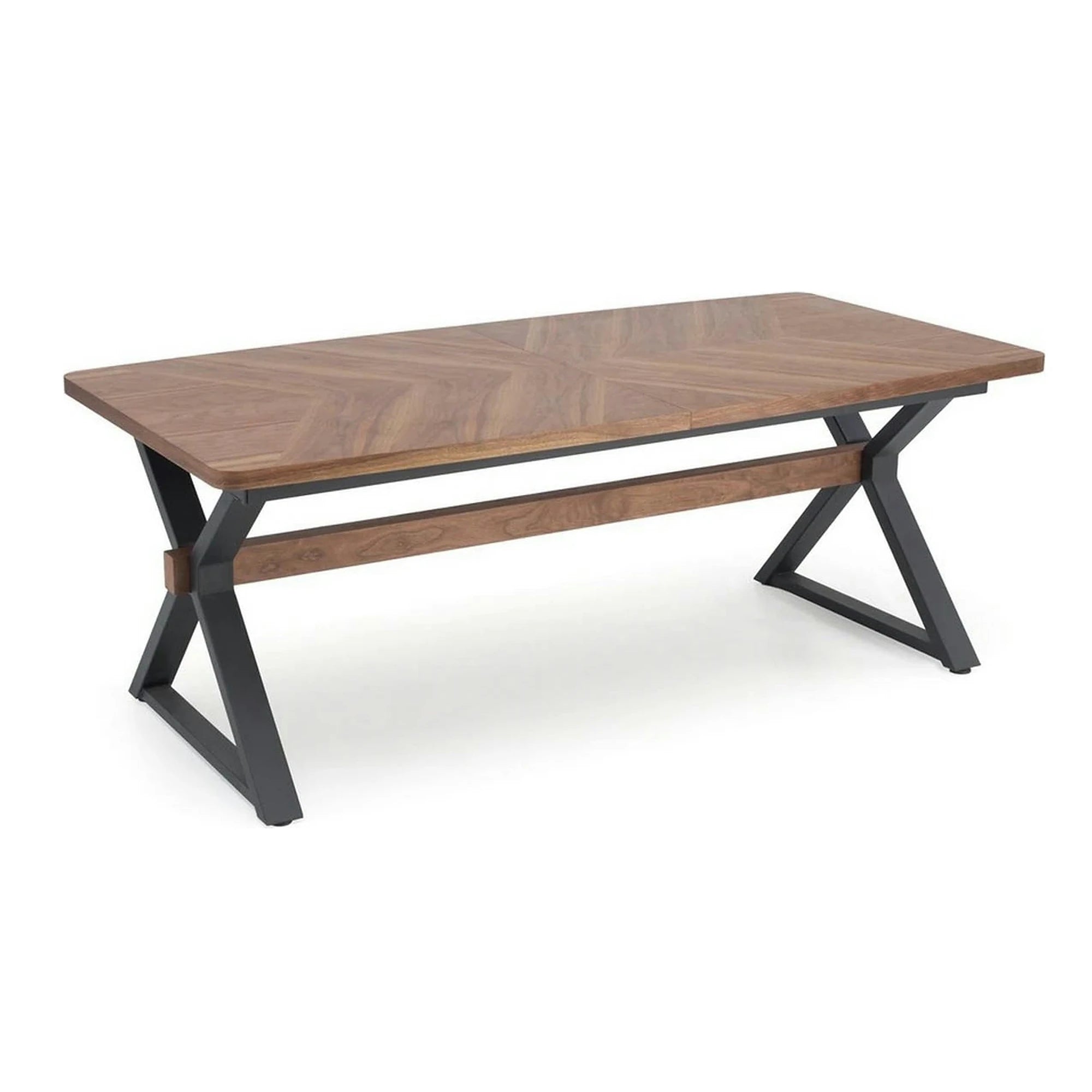 Masa extensibila BARON, nuc/negru, 200-350x100x75 cm