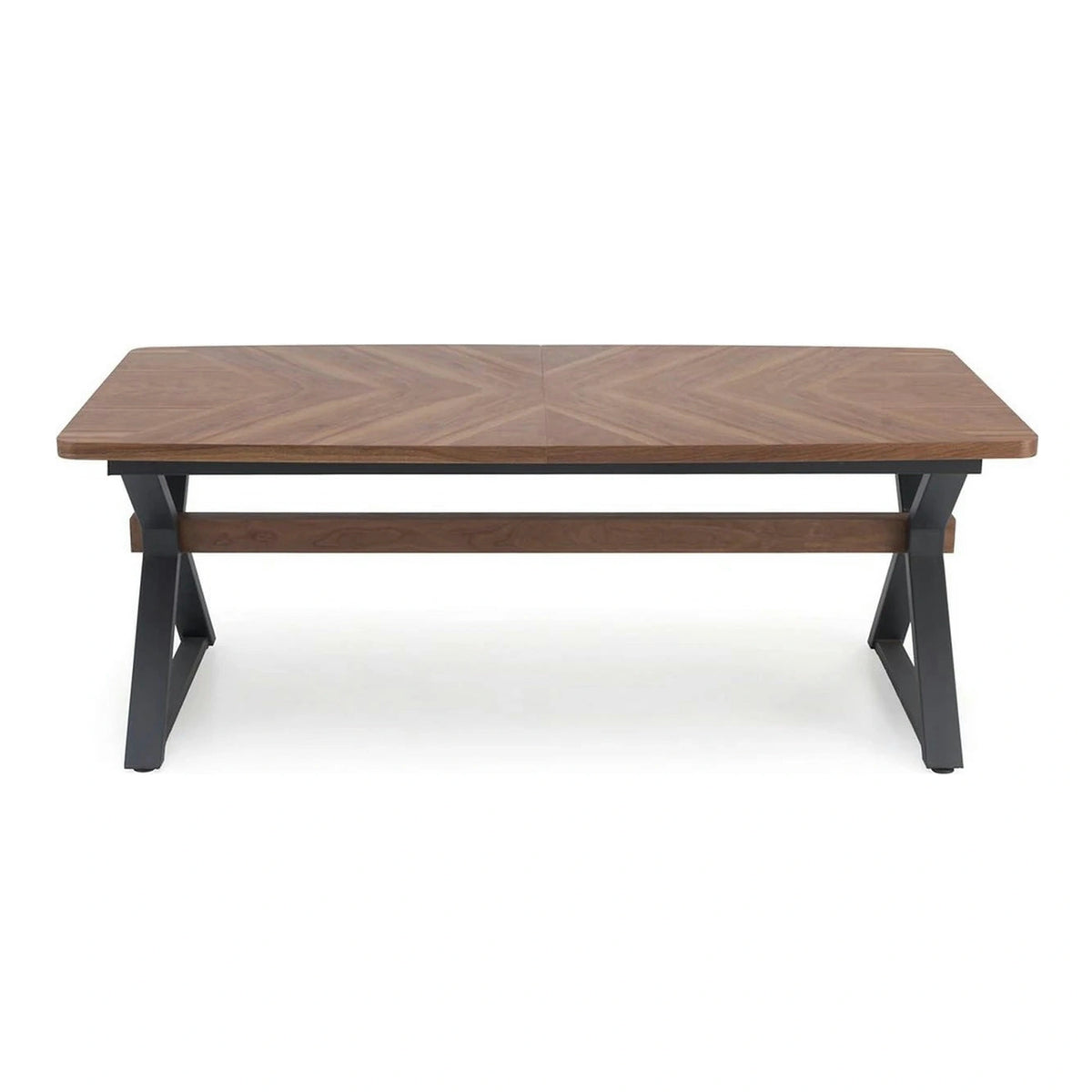 Masa extensibila BARON, nuc/negru, 200-350x100x75 cm