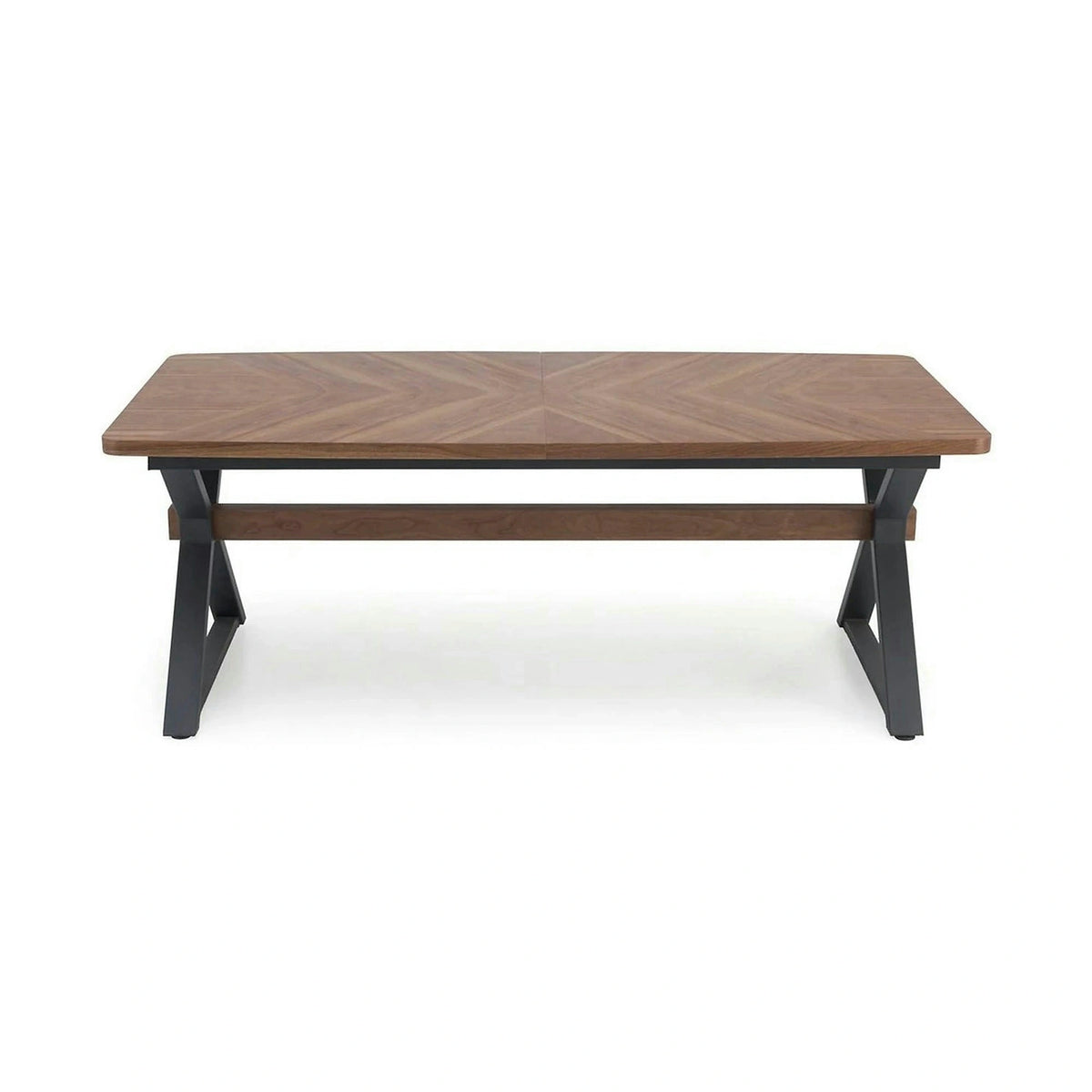 Masa extensibila BARON, nuc/negru, 200-350x100x75 cm