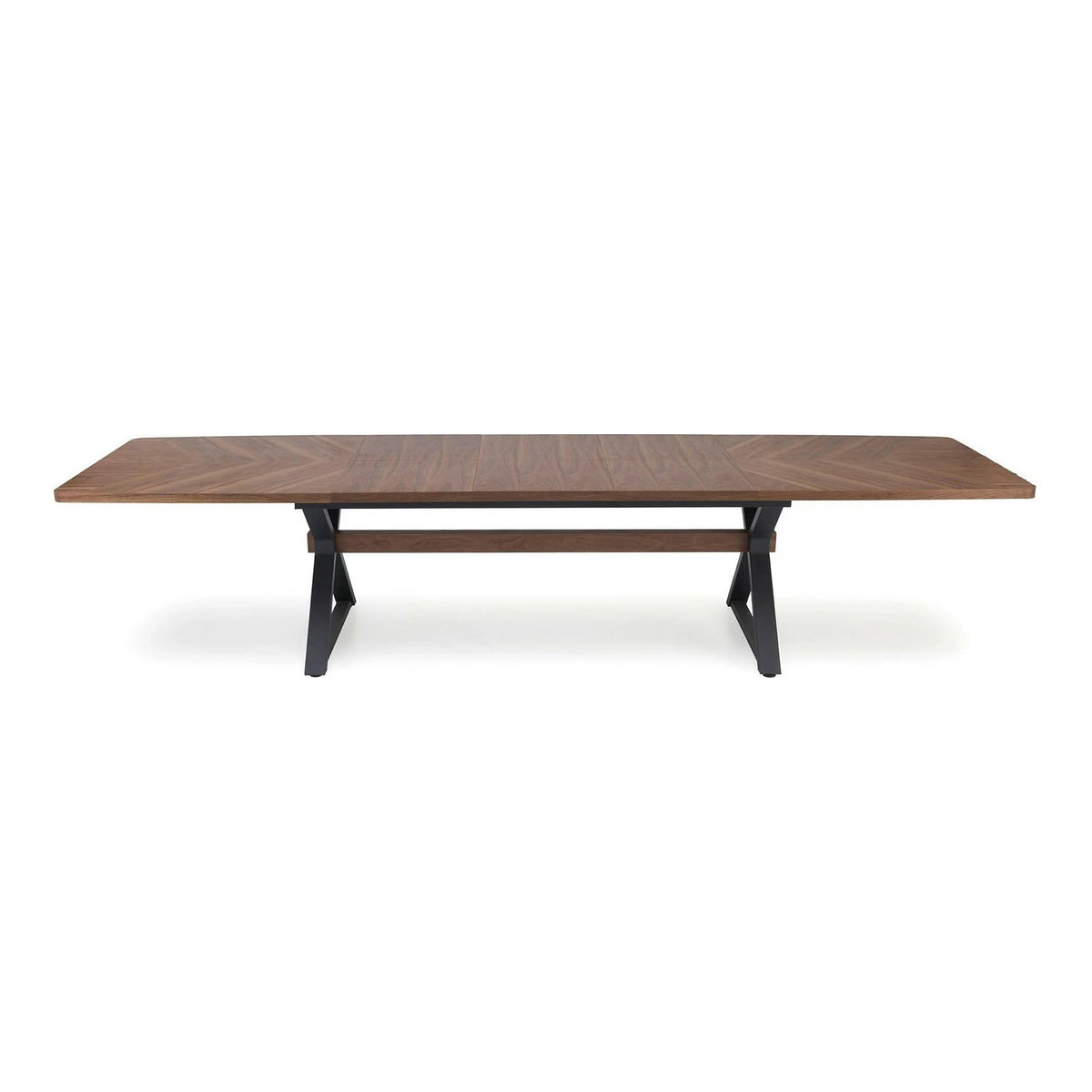 Masa extensibila BARON, nuc/negru, 200-350x100x75 cm