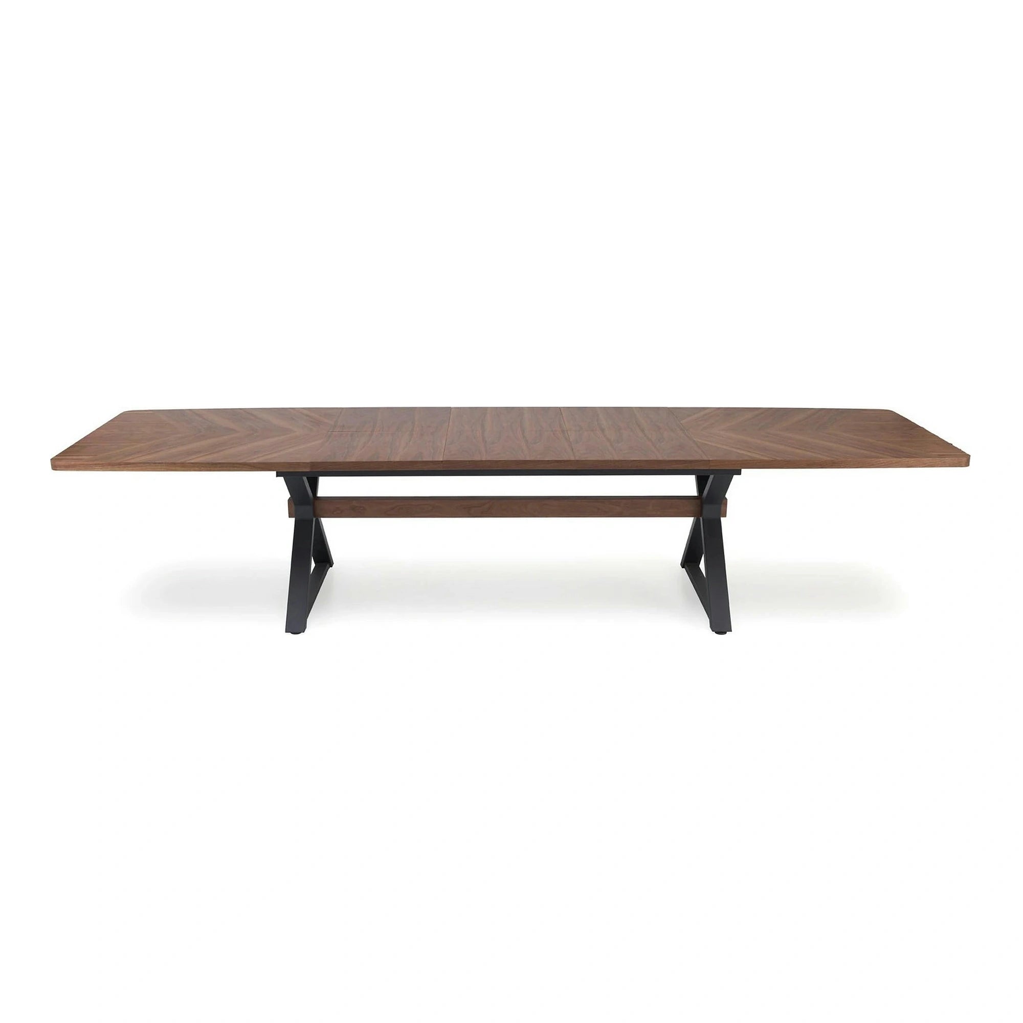 Masa extensibila BARON, nuc/negru, 200-350x100x75 cm