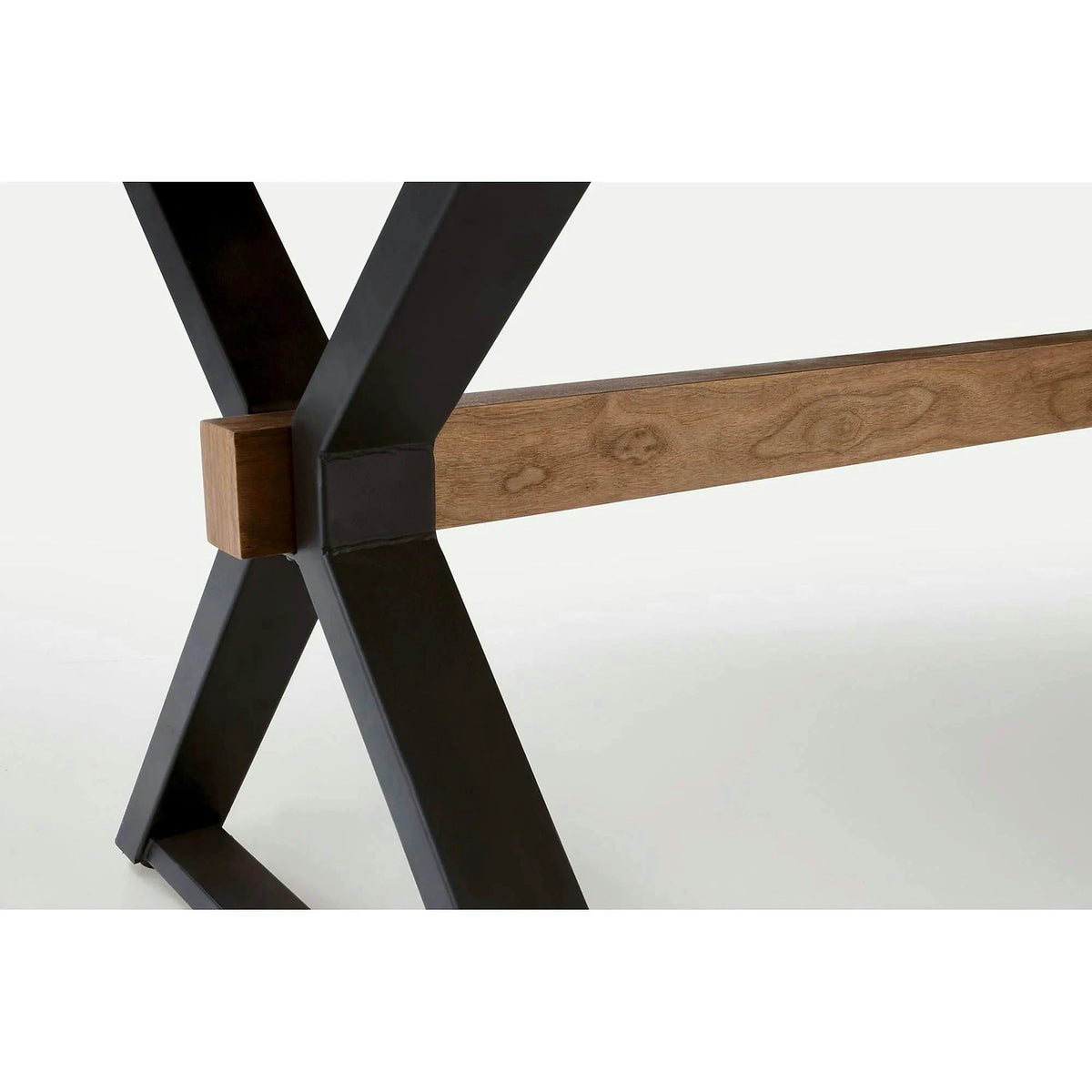 Masa extensibila BARON, nuc/negru, 200-350x100x75 cm