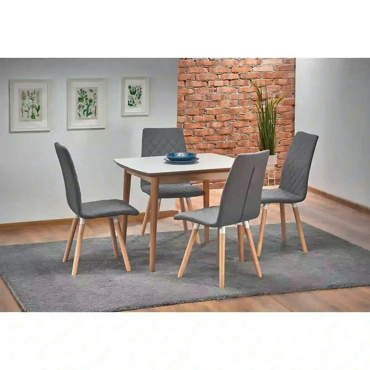 Masa extensibila BARRET, alb/stejar, 90/190x80x75 cm