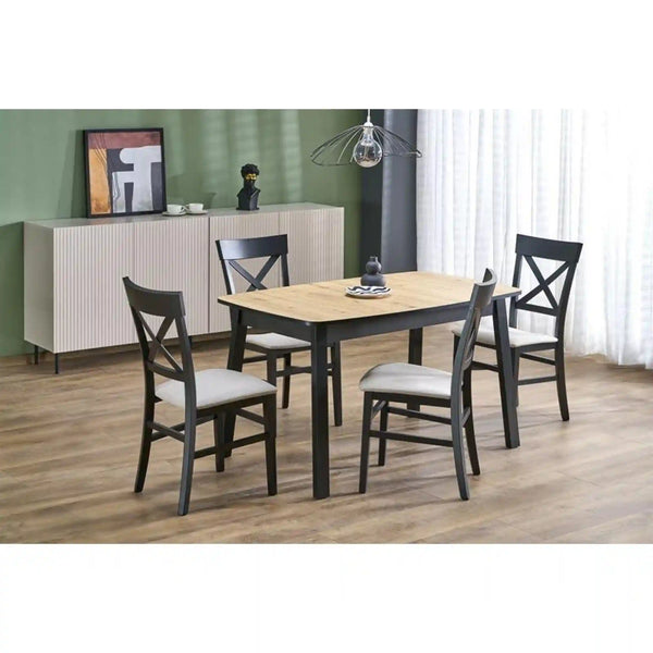 Masa extensibila BARRIL, stejar artisan/negru, 130/170x80x72 cm