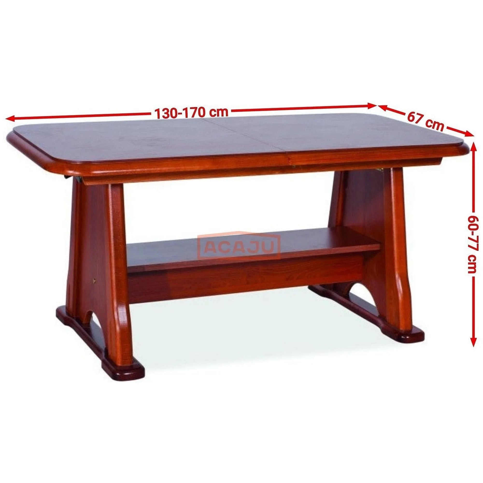 Masa extensibila BEATA, castan, PAL/lemn, 130/170x67x60/77 cm