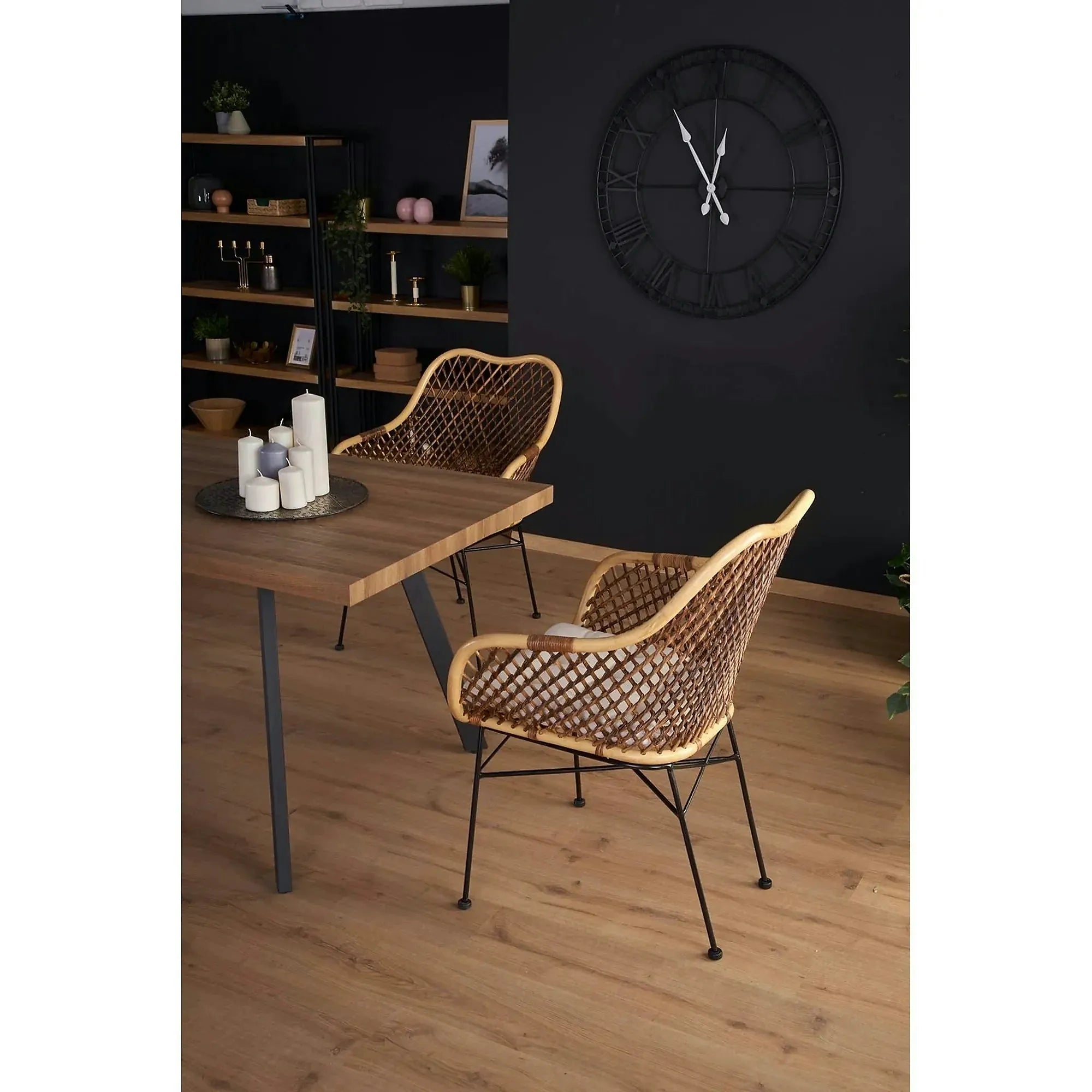 Masa extensibila BERLIN, stejar/negru, 140/180x85x76 cm