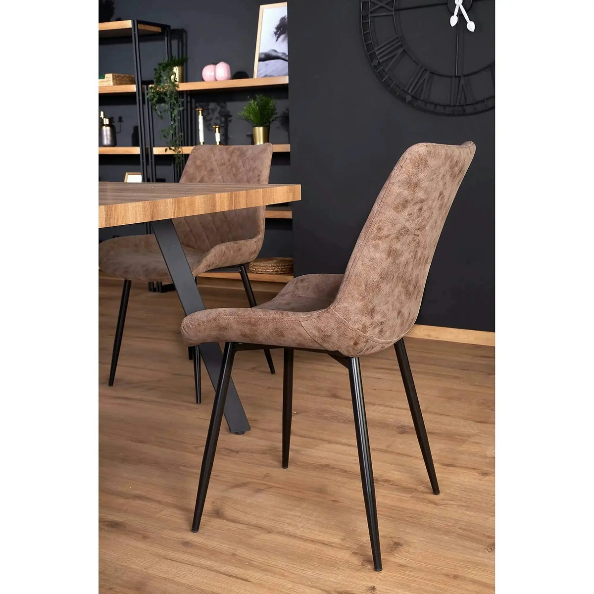 Masa extensibila BERLIN, stejar/negru, 140/180x85x76 cm