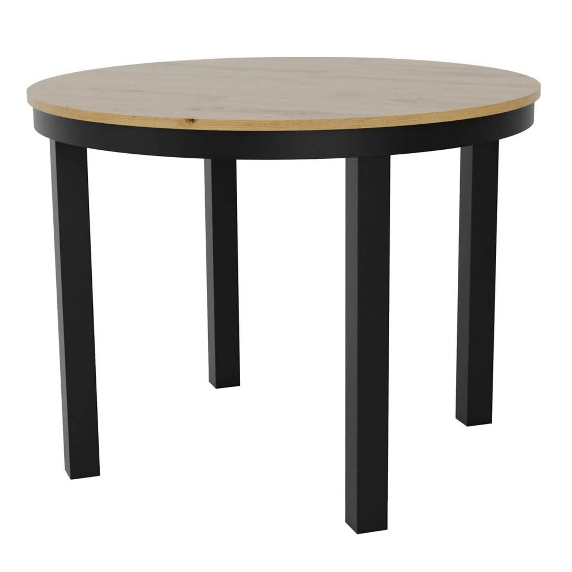 Masa extensibila BERNARDIN, stejar artisan/negru, 100/176x100x76 cm