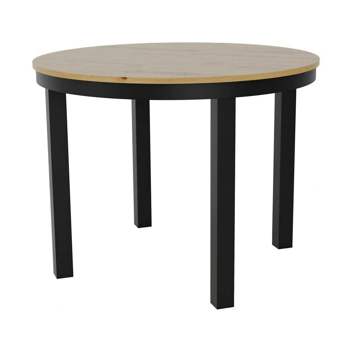 Masa extensibila BERNARDIN, stejar artisan/negru, 100/176x100x76 cm