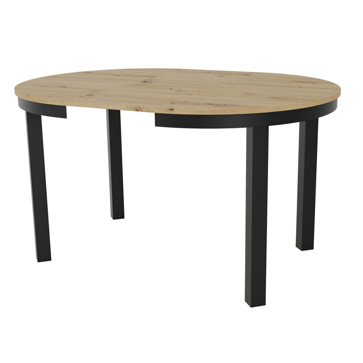 Masa extensibila BERNARDIN, stejar artisan/negru, 100/176x100x76 cm