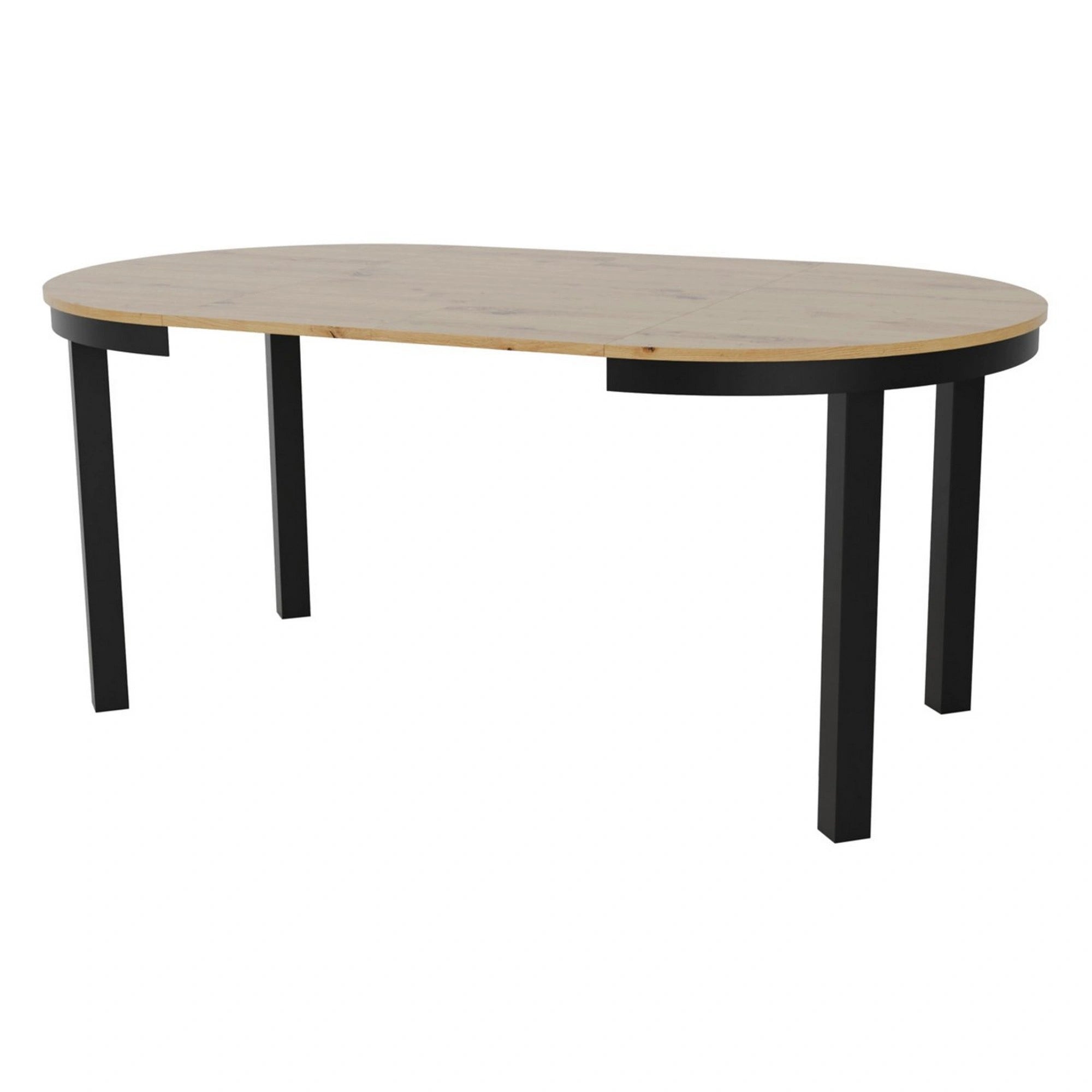 Masa extensibila BERNARDIN, stejar artisan/negru, 100/176x100x76 cm