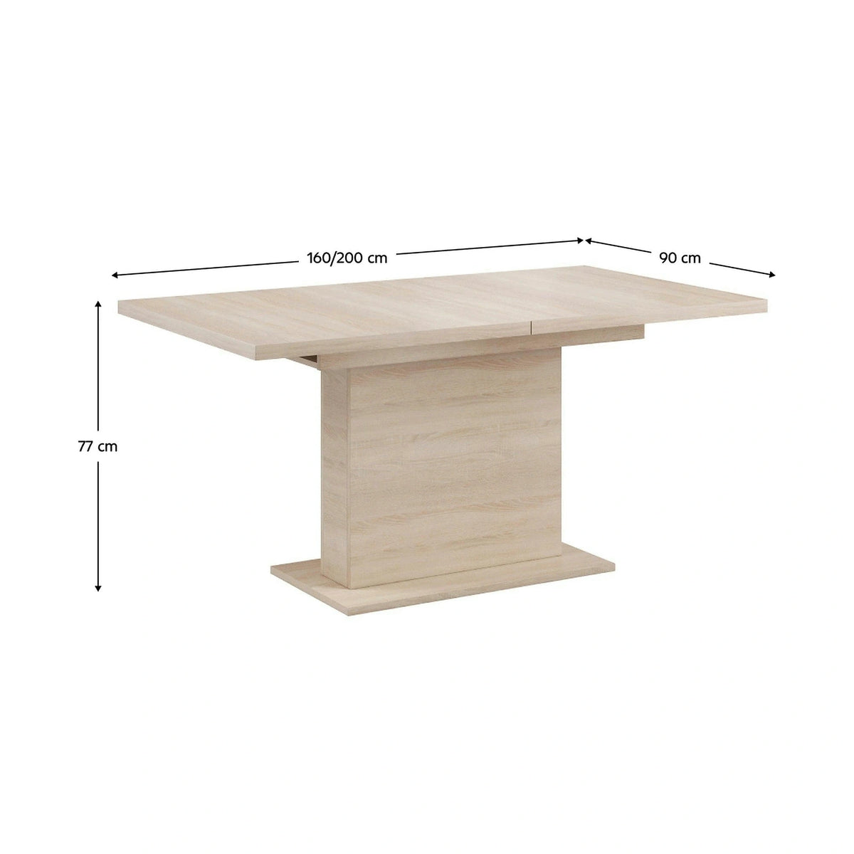 Masa extensibila BOBA, stejar sonoma, 160/200x90x77 cm