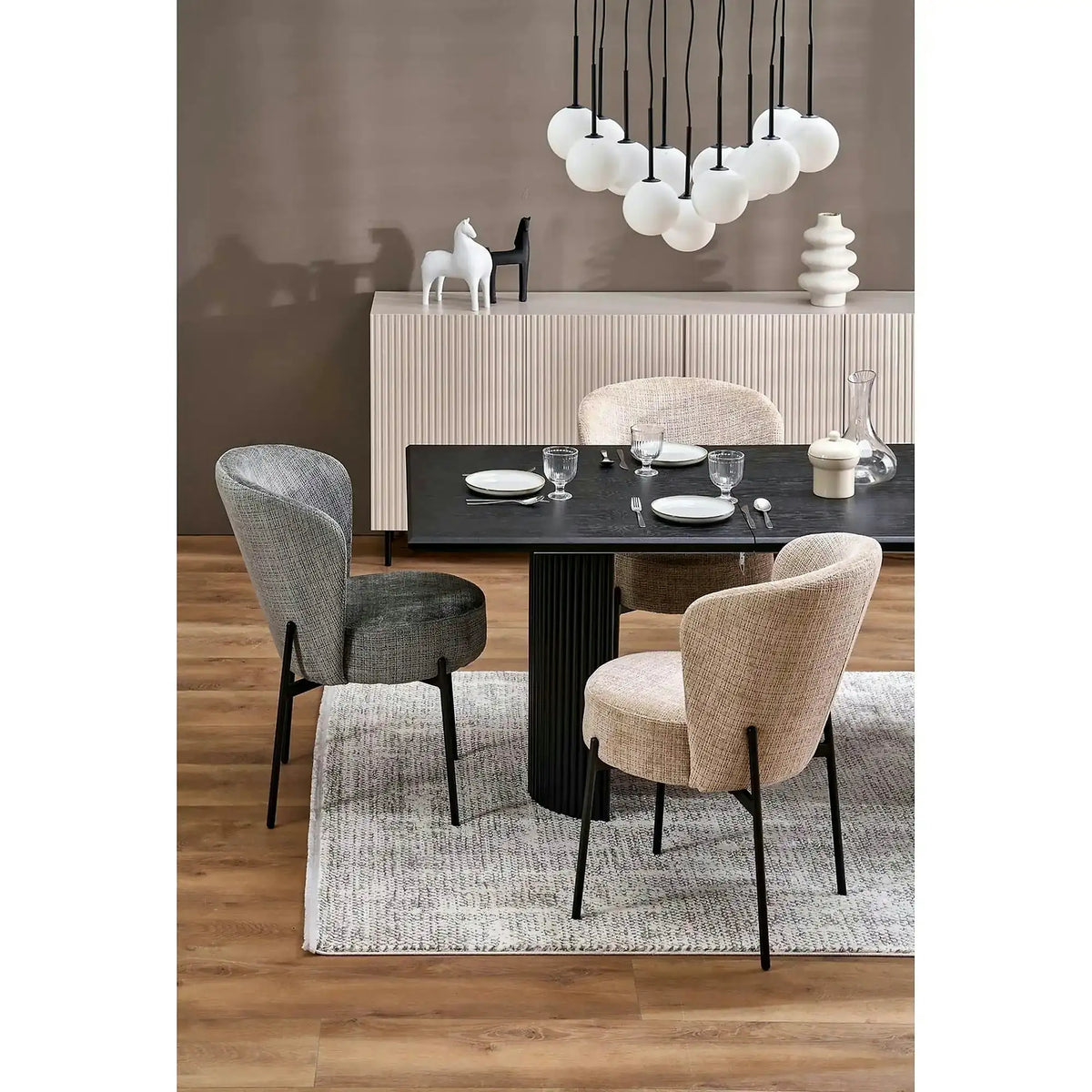 Masa extensibila BOLERO, negru, 160/250x90x78 cm