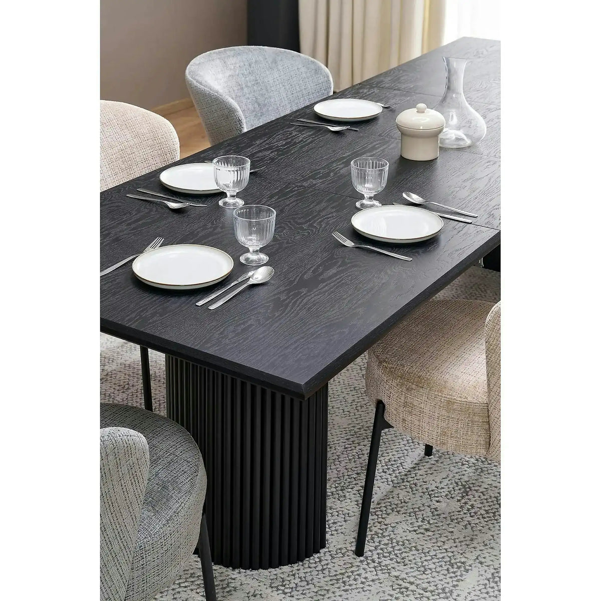 Masa extensibila BOLERO, negru, 160/250x90x78 cm