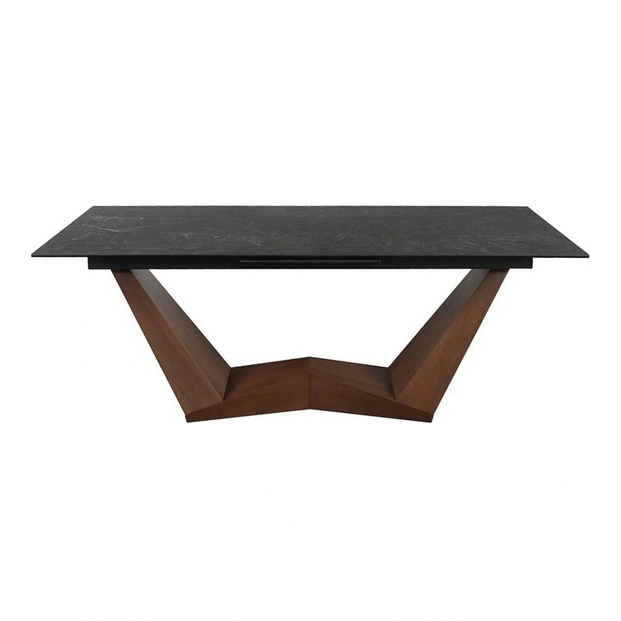 Masa extensibila BONUCCI, negru cu efect de marmura/maro, 200/250x98x76 cm