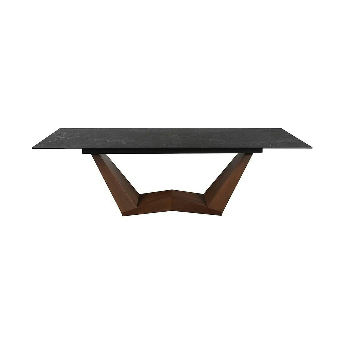 Masa extensibila BONUCCI, negru cu efect de marmura/maro, 200/250x98x76 cm