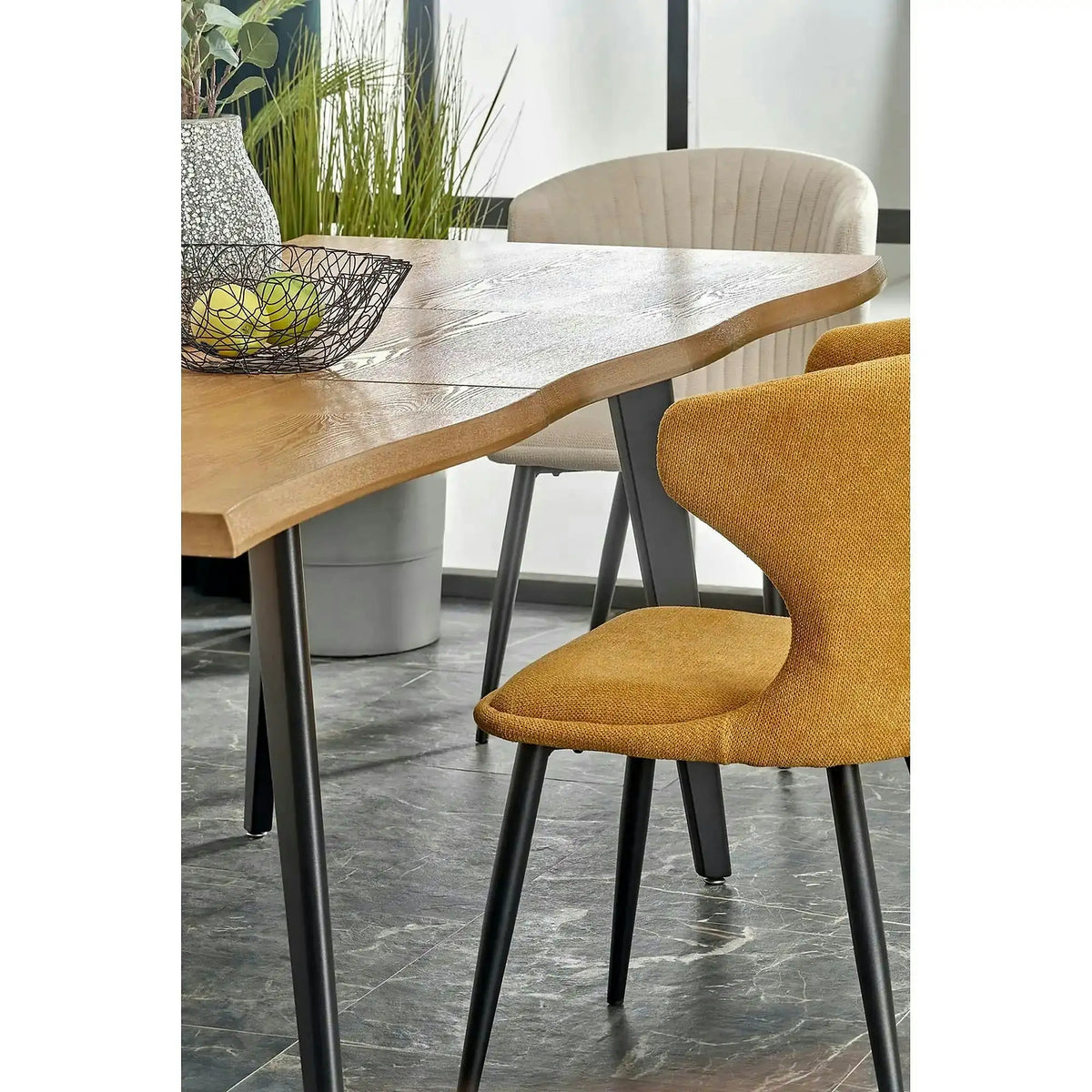 Masa extensibila bucatarie DICKSON, stejar miere/negru, 150/210x90x75 cm