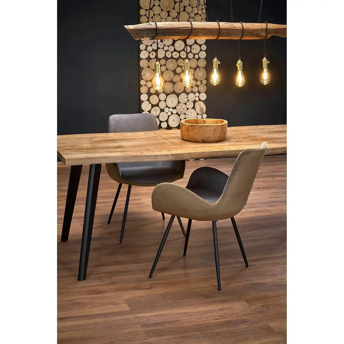 Masa extensibila bucatarie DICKSON, stejar natural, 120-180x80x75 cm