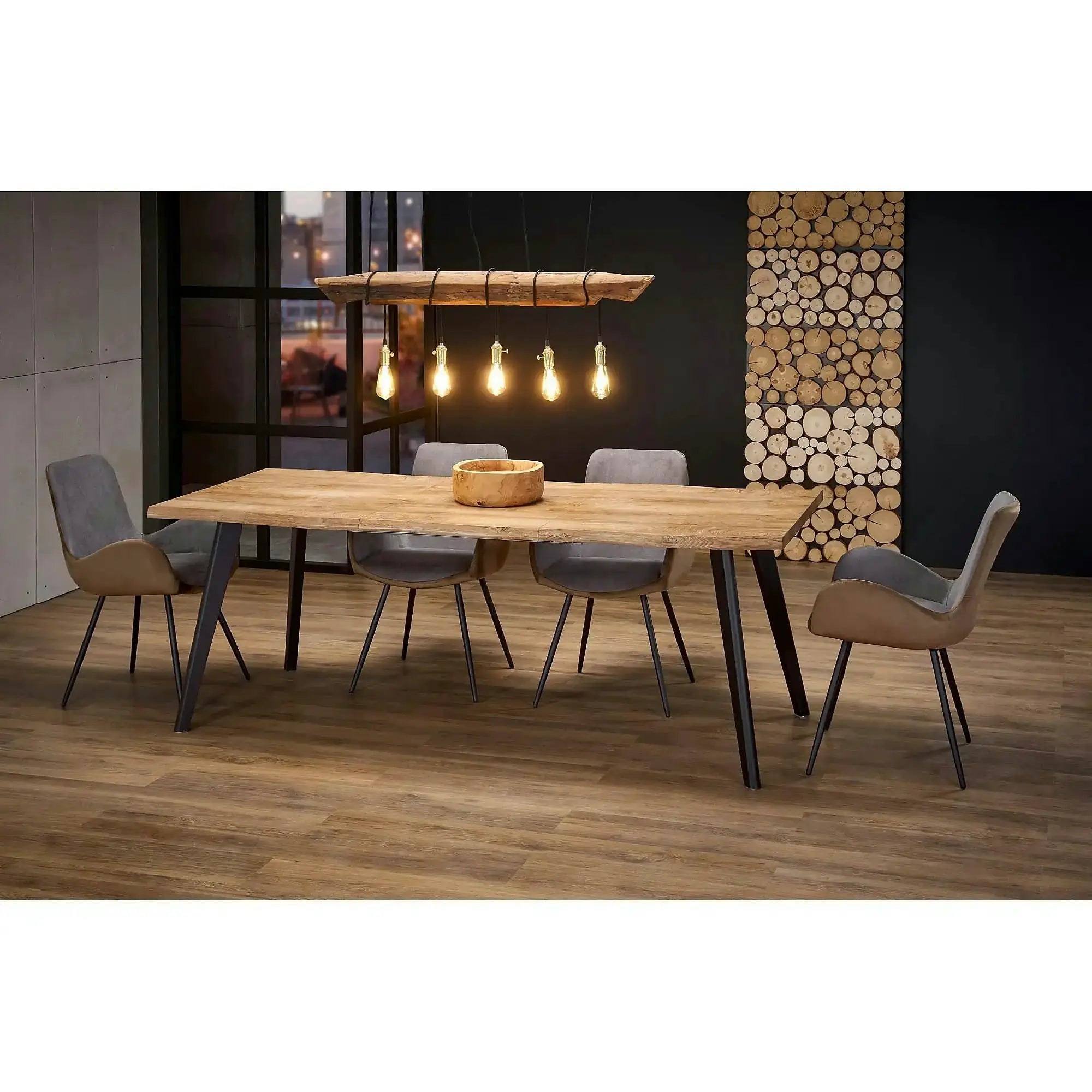 Masa extensibila bucatarie DICKSON, stejar natural, 120-180x80x75 cm