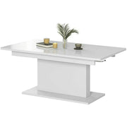 Masa extensibila BUSETTI, alb mat, PAL, 126/167x70x56/74 cm