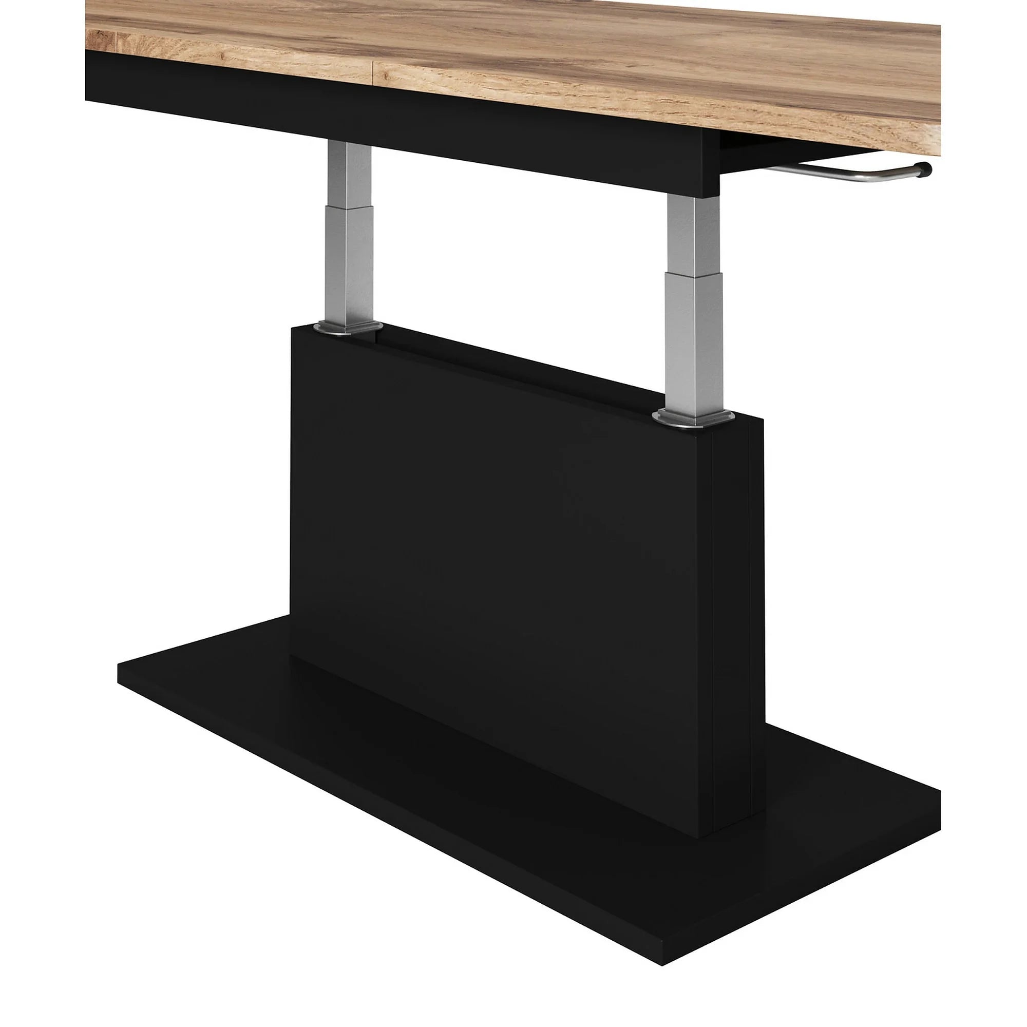 Masa extensibila BUSETTI, wotan/negru mat, PAL, 126/167x70x56/74 cm