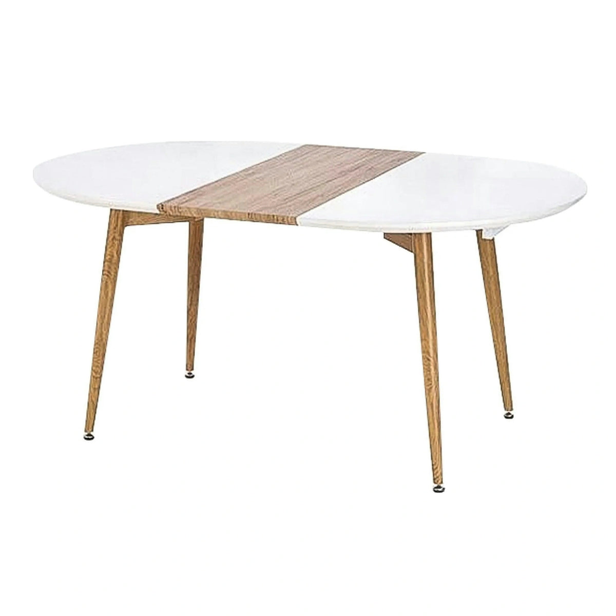 Masa extensibila CALIBER, alb/stejar, 160/200x90x76 cm