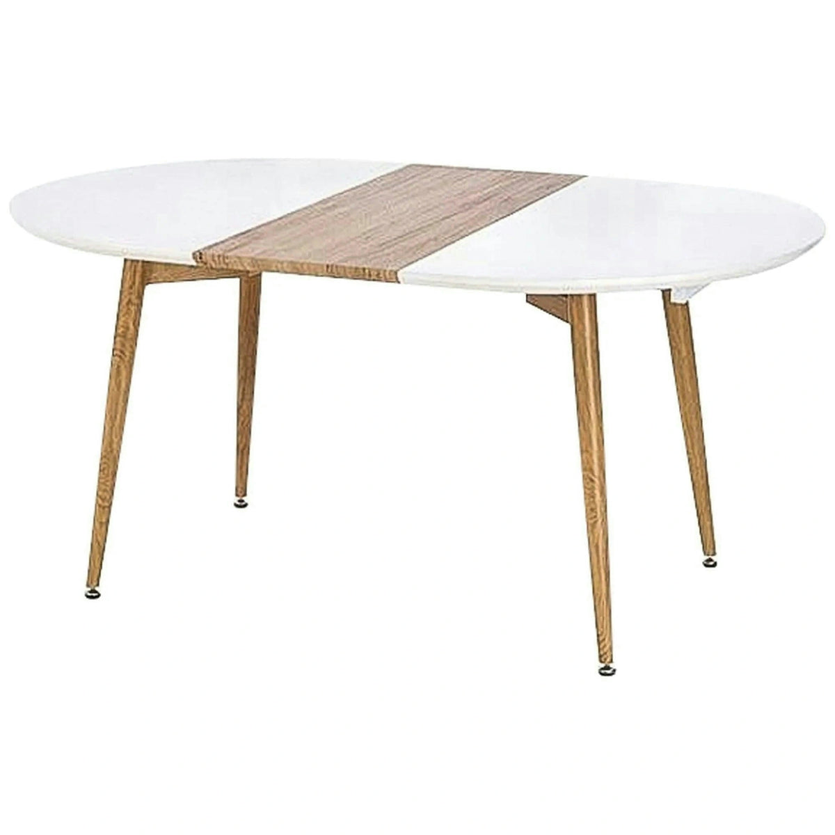 Masa extensibila CALIBER, alb/stejar, 160/200x90x76 cm
