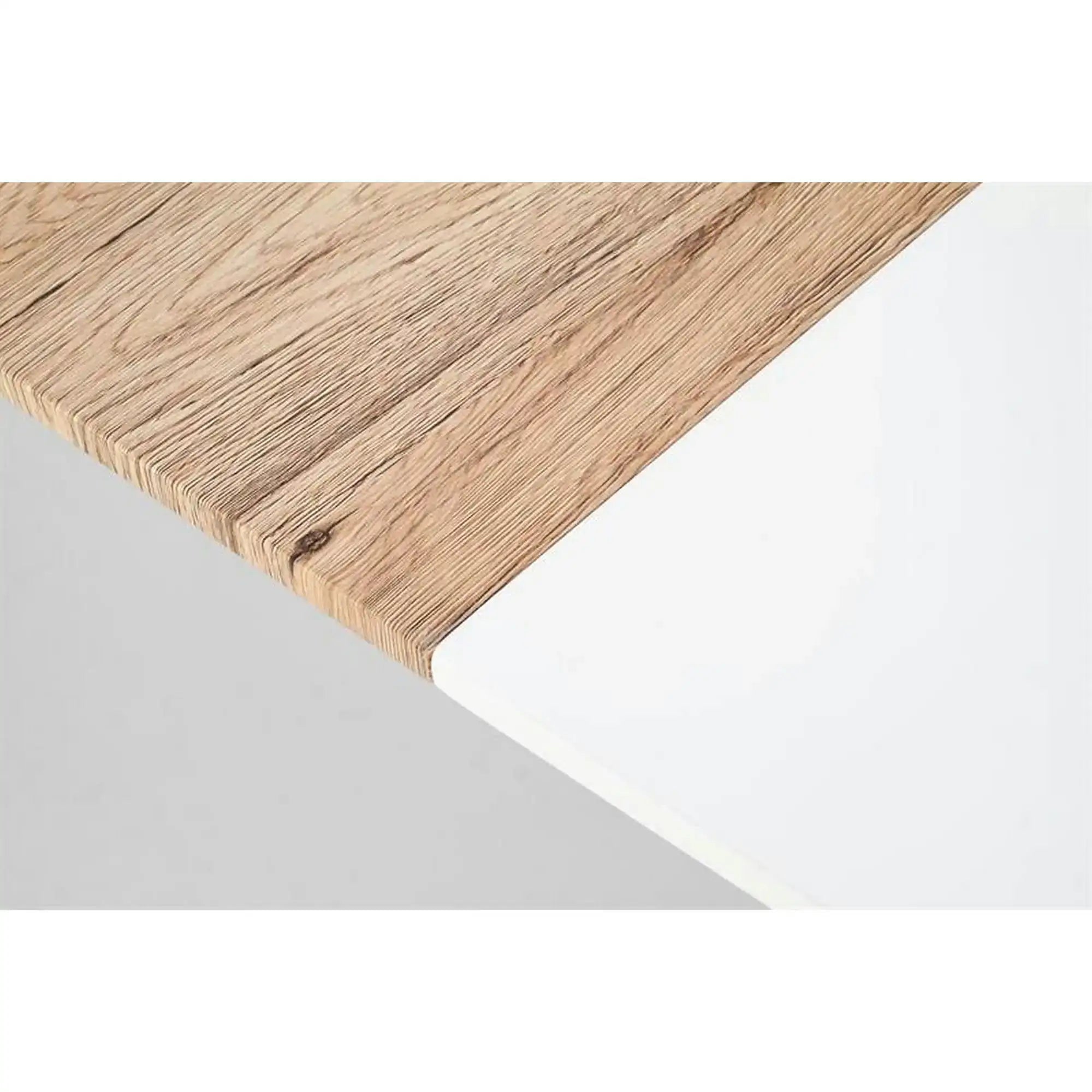 Masa extensibila CALIBER, alb/stejar, 160/200x90x76 cm