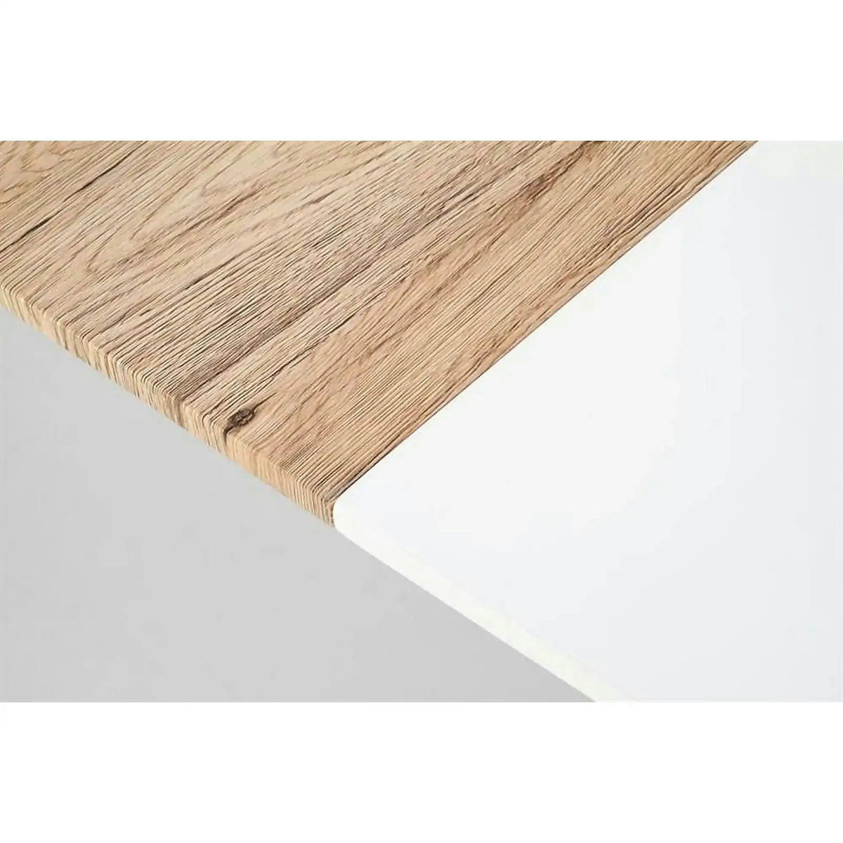 Masa extensibila CALIBER, alb/stejar, 160/200x90x76 cm