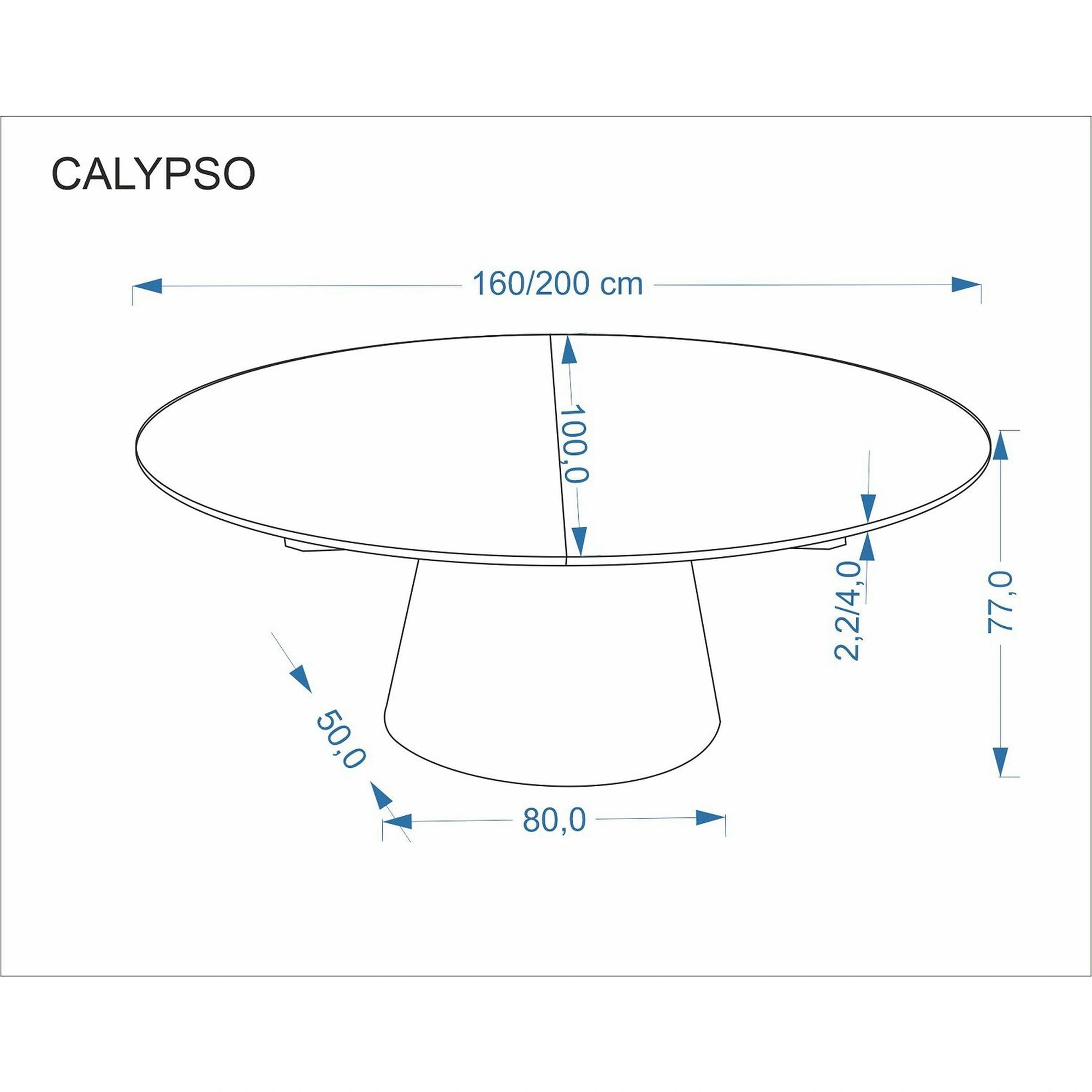Masa extensibila CALYPSO, stejar natural, 160/200x100x77 cm