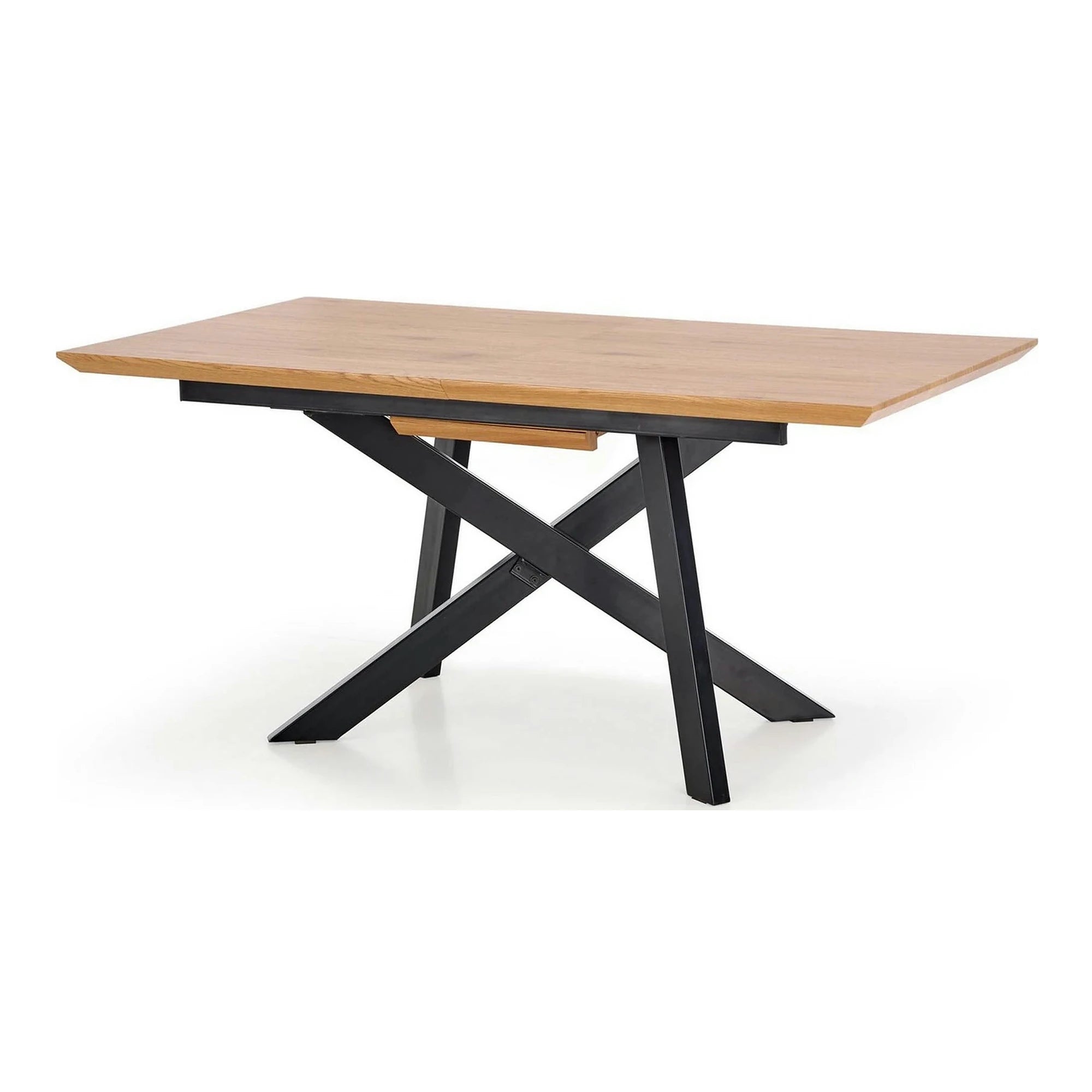 Masa extensibila Capital, stejar auriu/negru, 160/200x90x76 cm