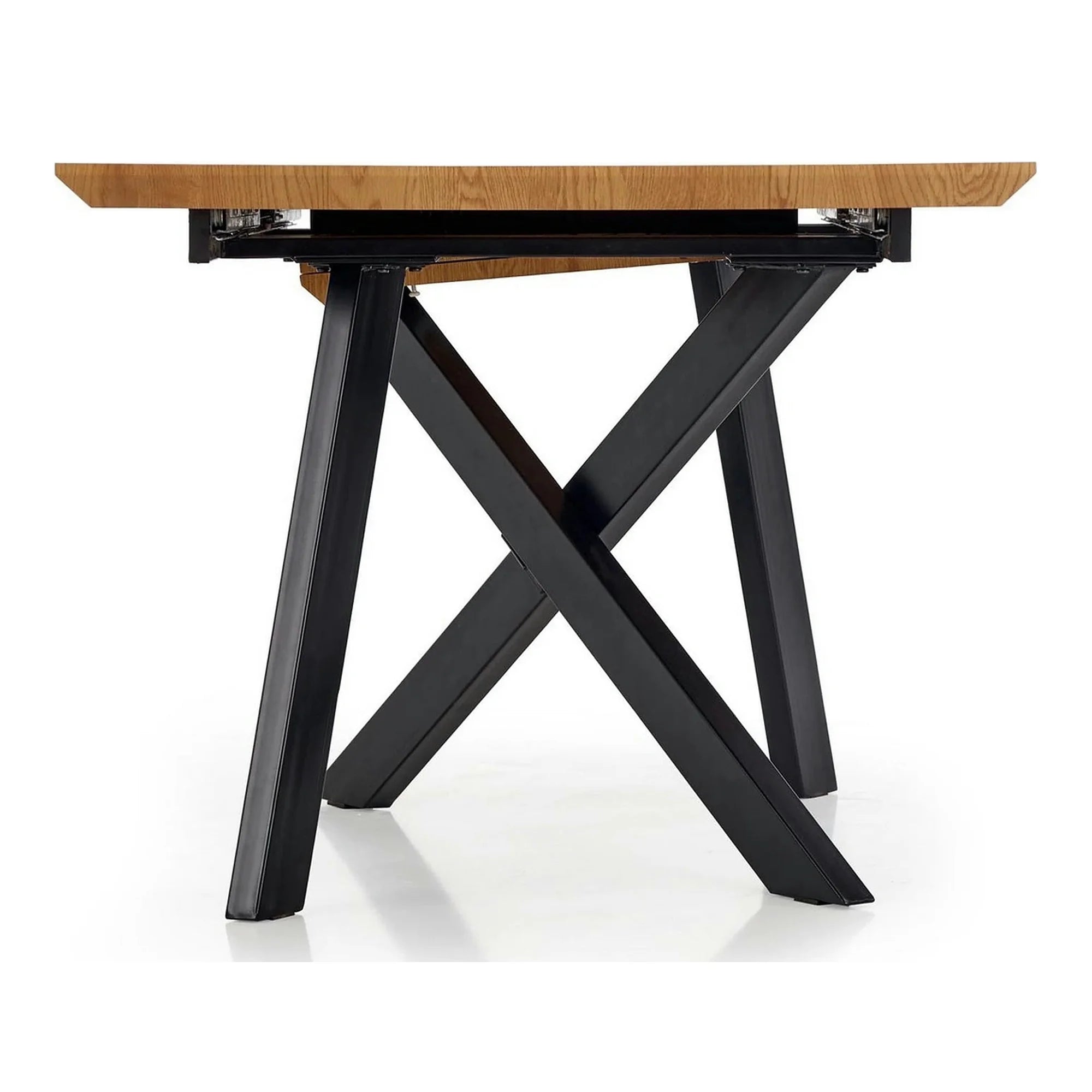 Masa extensibila Capital, stejar auriu/negru, 160/200x90x76 cm