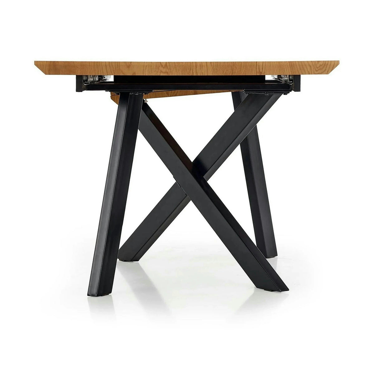 Masa extensibila Capital, stejar auriu/negru, 160/200x90x76 cm