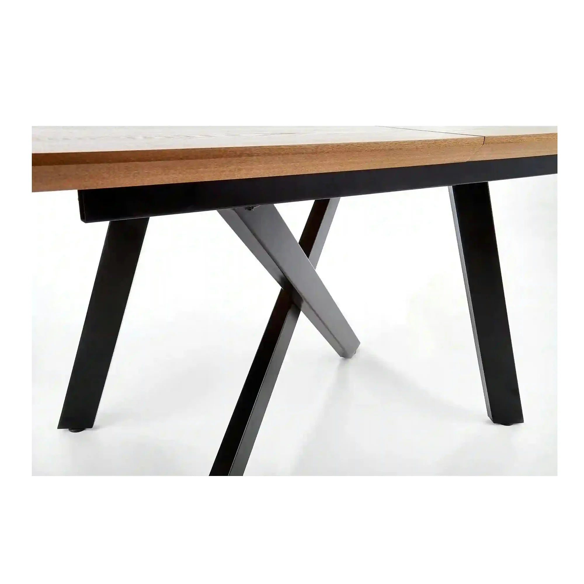 Masa extensibila Capital, stejar auriu/negru, 160/200x90x76 cm