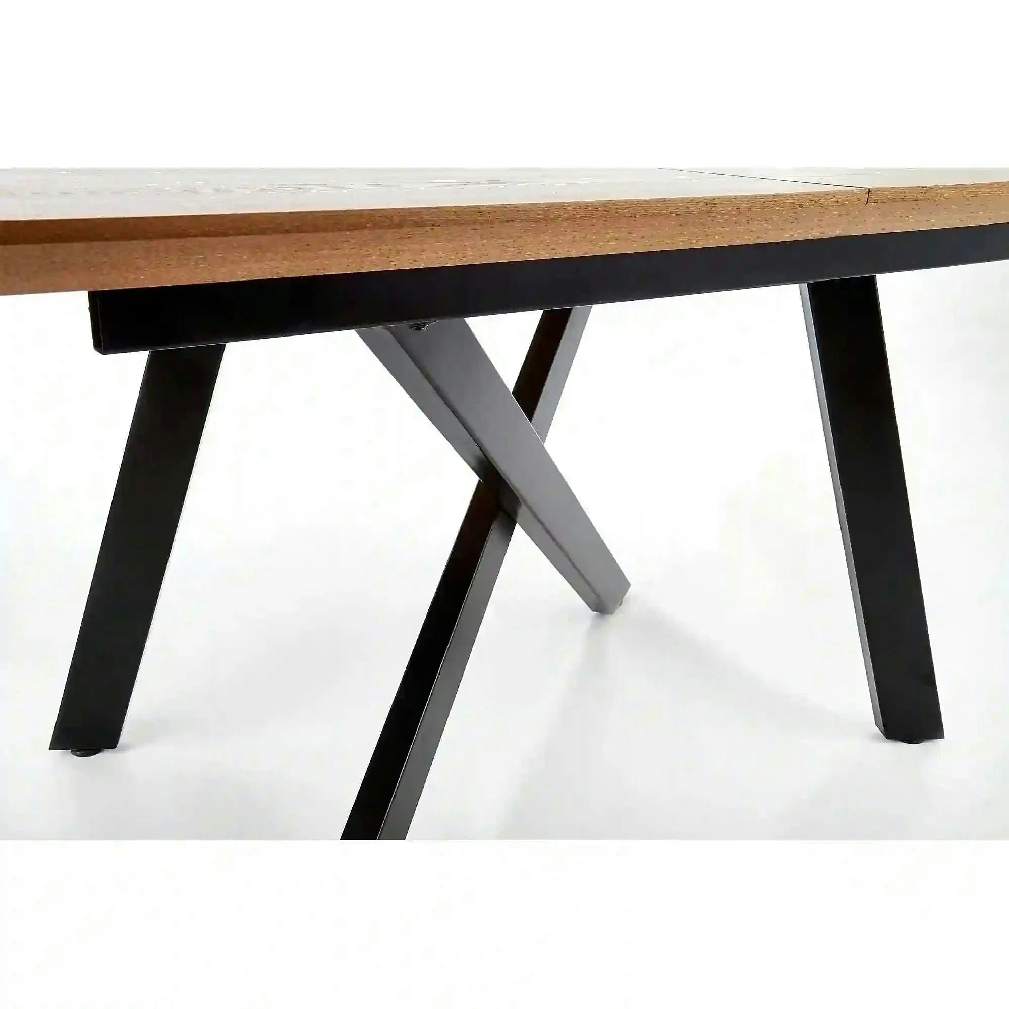 Masa extensibila Capital, stejar auriu/negru, 160/200x90x76 cm