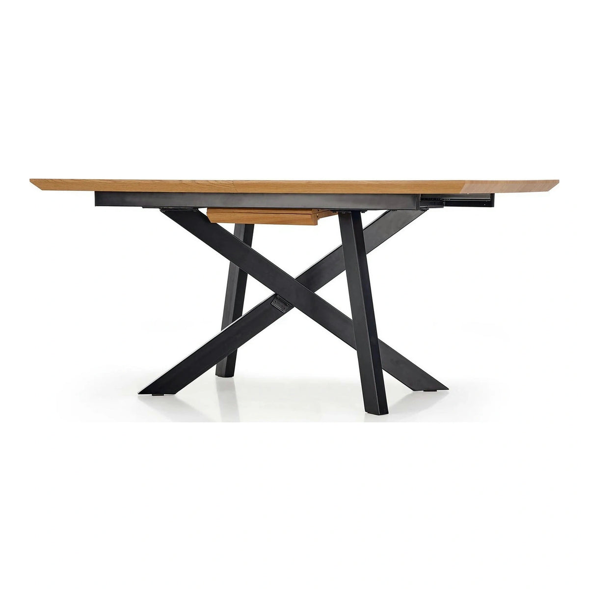 Masa extensibila Capital, stejar auriu/negru, 160/200x90x76 cm