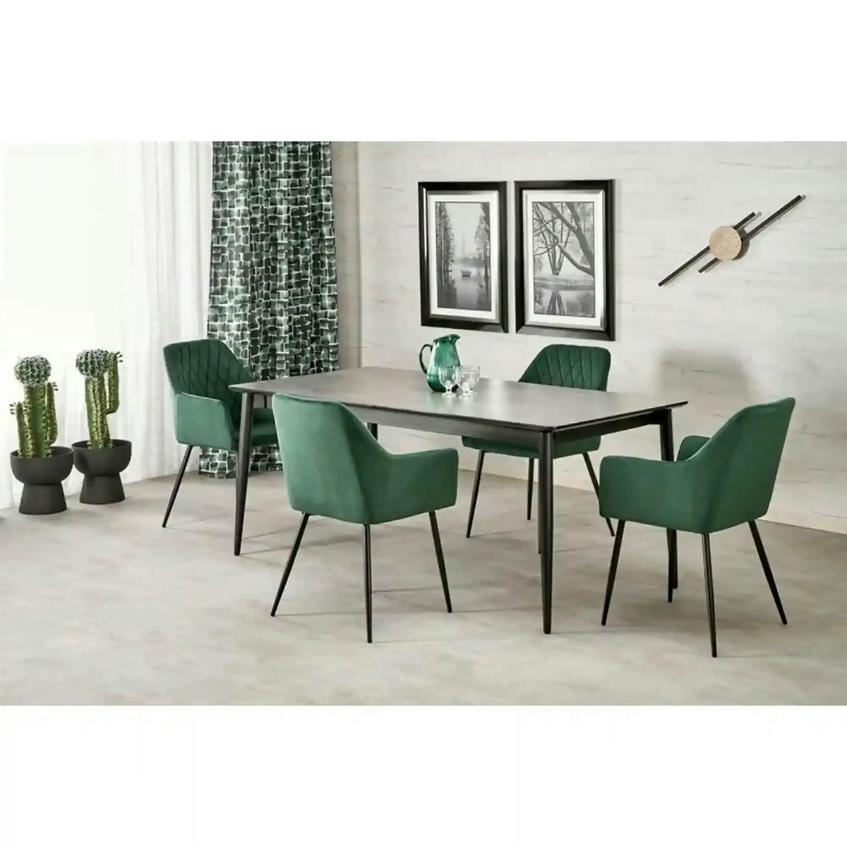 Masa extensibila CHARLES, gri/negru, 180/260x90x76 cm