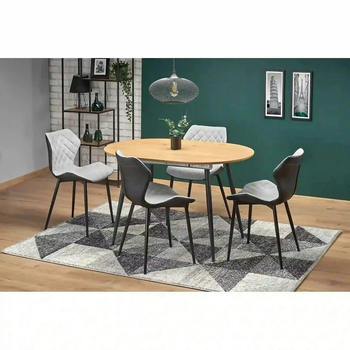 Masa extensibila COLORADO, stejar auriu/negru, 120/160x80x74 cm