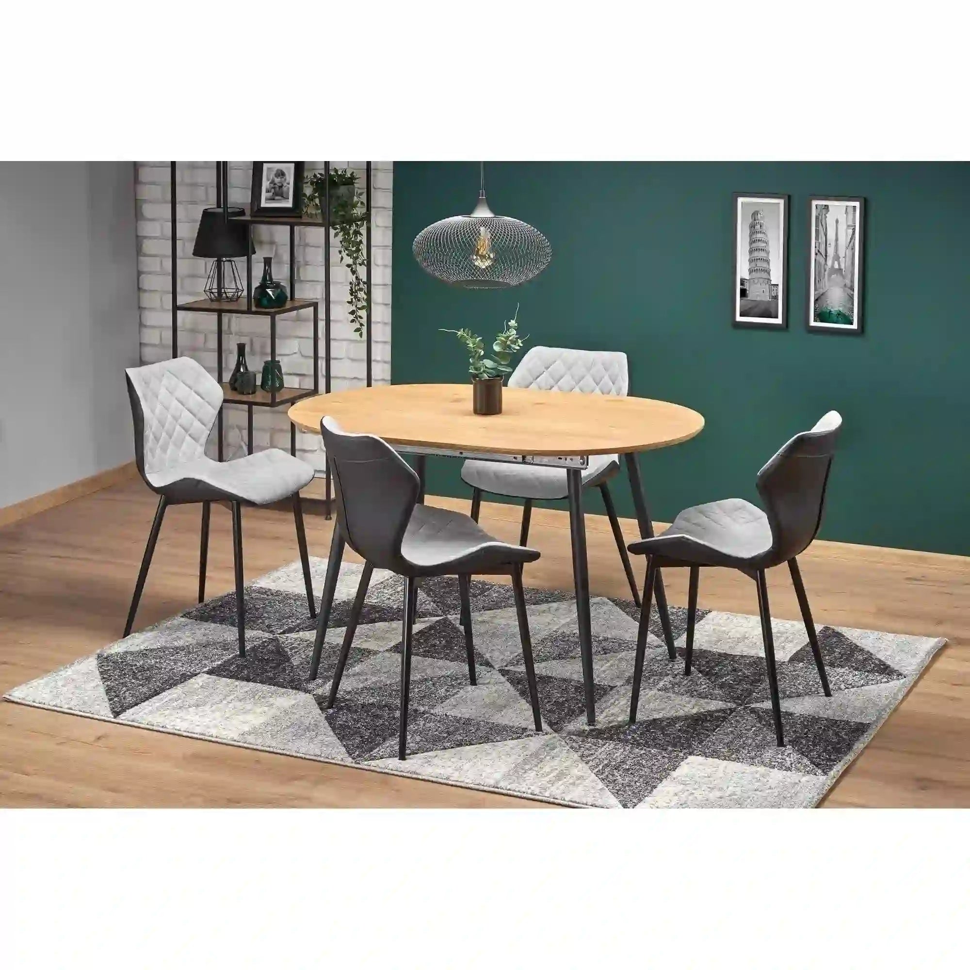 Masa extensibila COLORADO, stejar auriu/negru, 120/160x80x74 cm