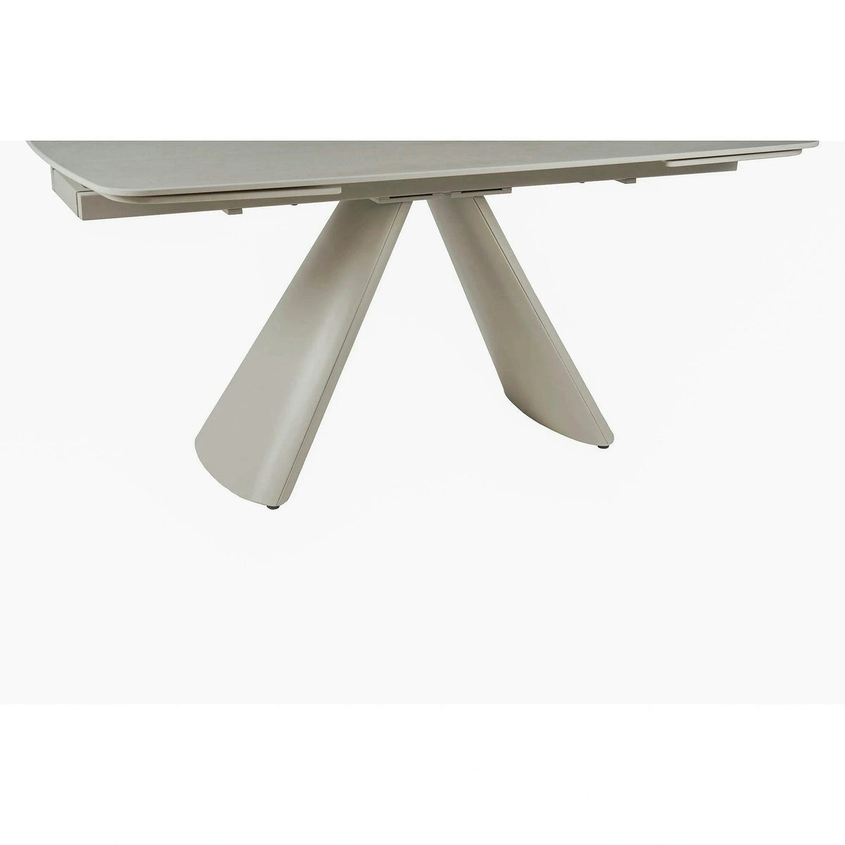 Masa extensibila CORVUS, bej cu efect de piatra travertin, ceramica/metal, 165/240x90x76 cm