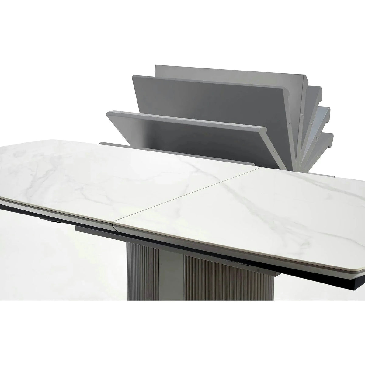 Masa extensibila DANCAN, alb/gri, 160-220x90x76 cm