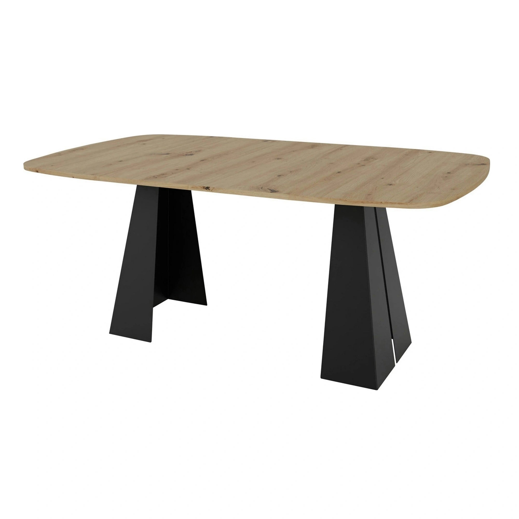 Masa extensibila DANGO, stejar artisan/negru, 100/176x100x76 cm