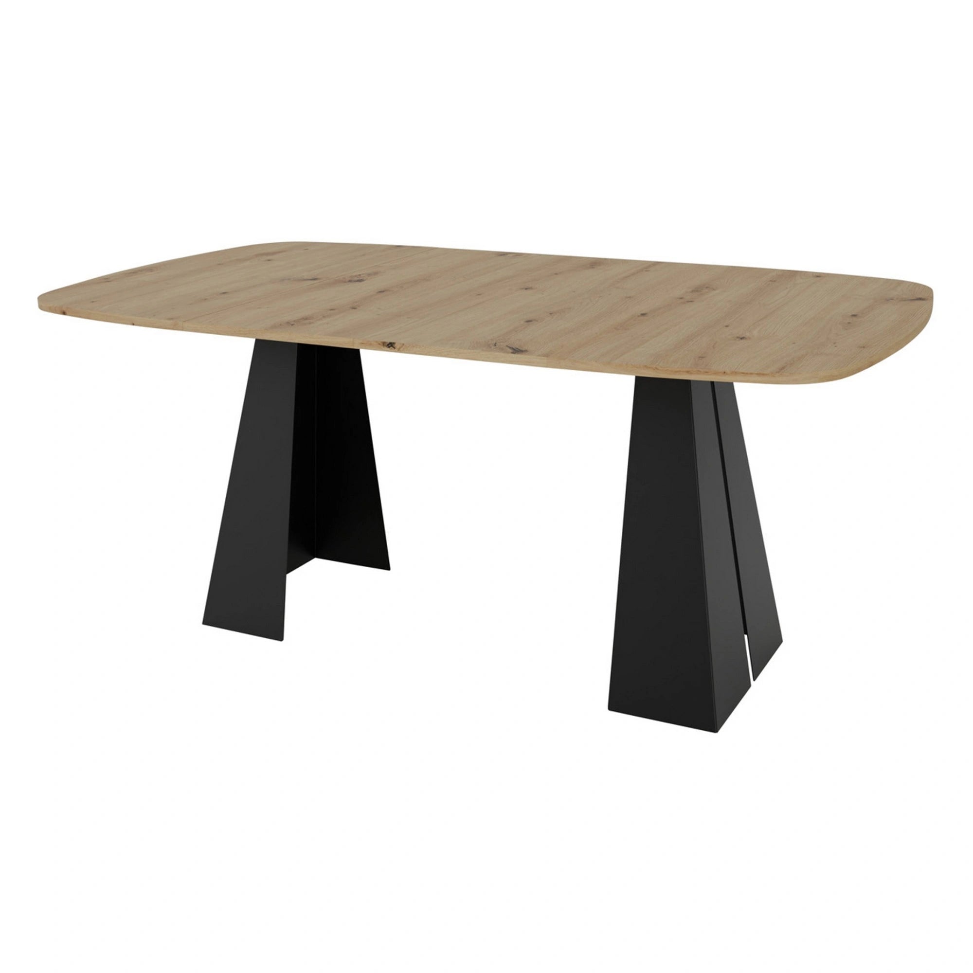 Masa extensibila DANGO, stejar artisan/negru, 100/176x100x76 cm