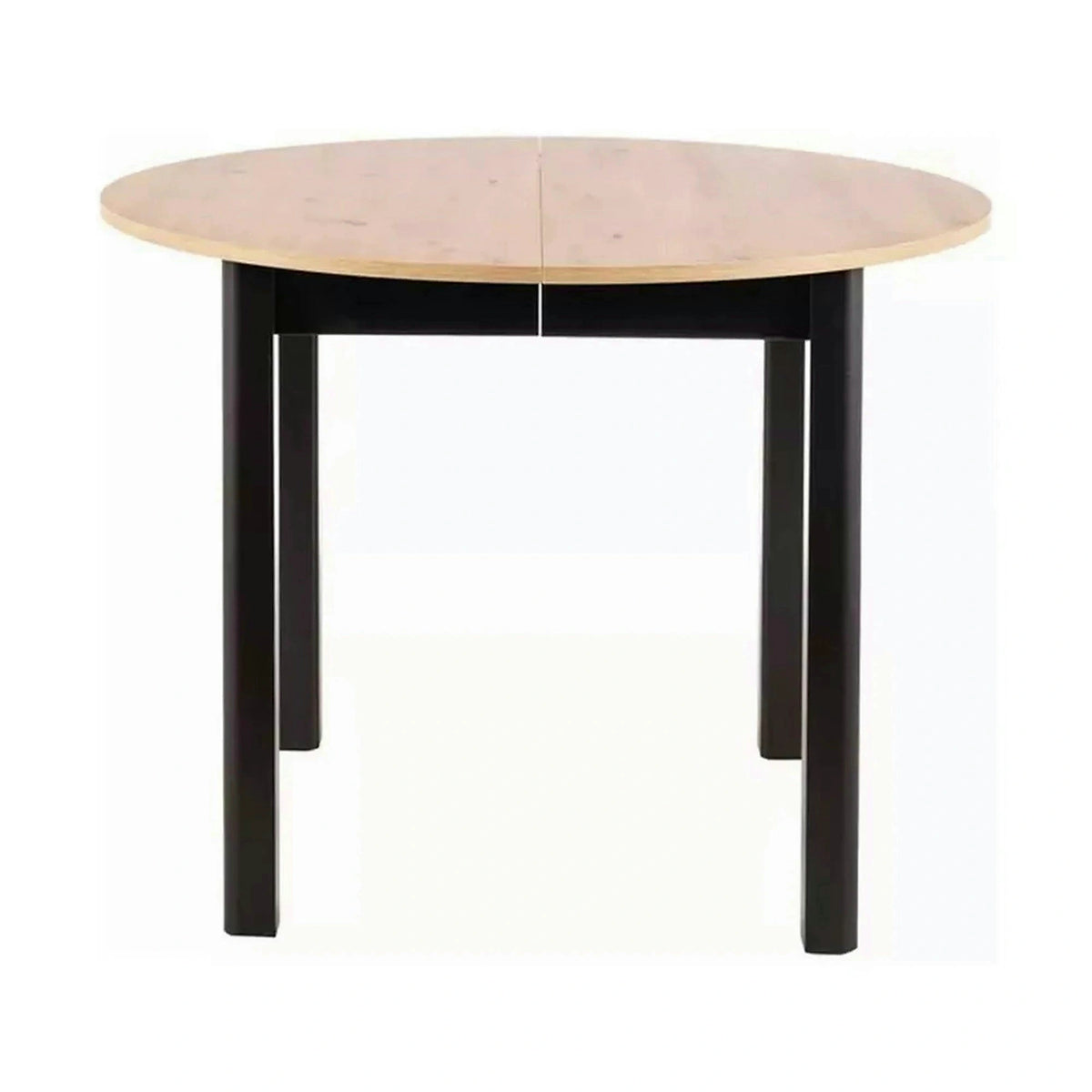 Masa extensibila DANTE, stejar artisan/negru mat, PAL laminat, 102/142x102x75 cm