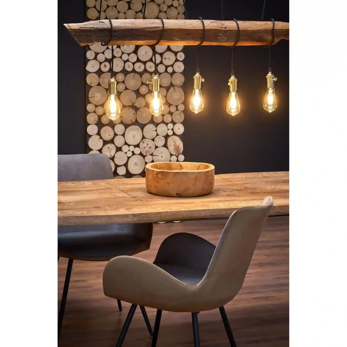 Masa extensibila bucatarie DICKSON, stejar natural, 120-180x80x75 cm