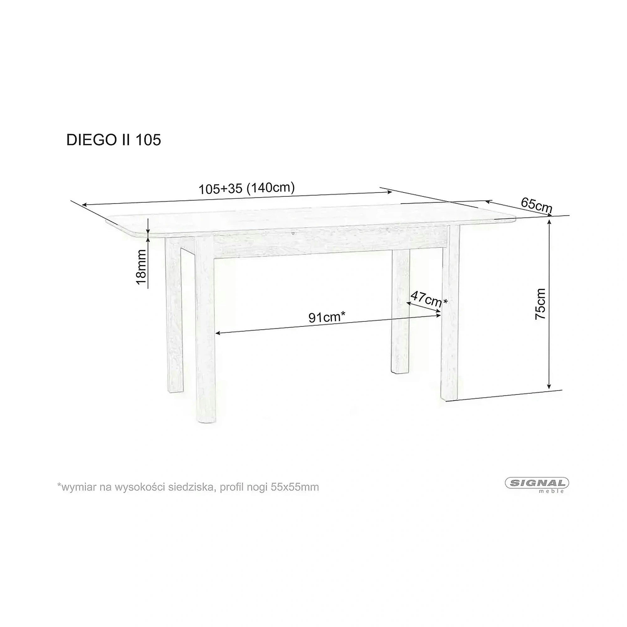 Masa extensibila DIEGO II, stejar sonoma, 105/140x65x75 cm