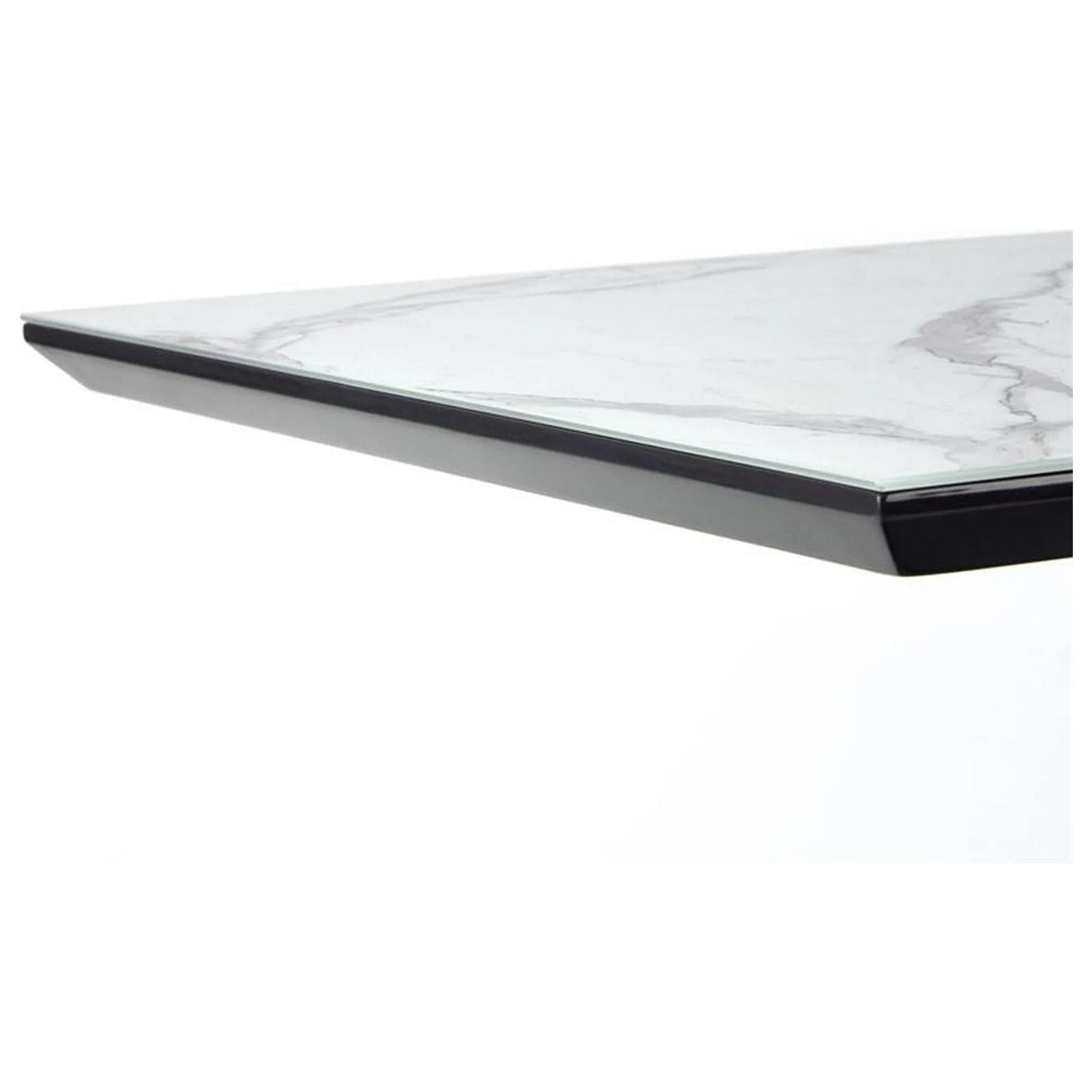 Masa extensibila DIESEL, alb cu efect de marmura/negru, 160/200x90x76 cm