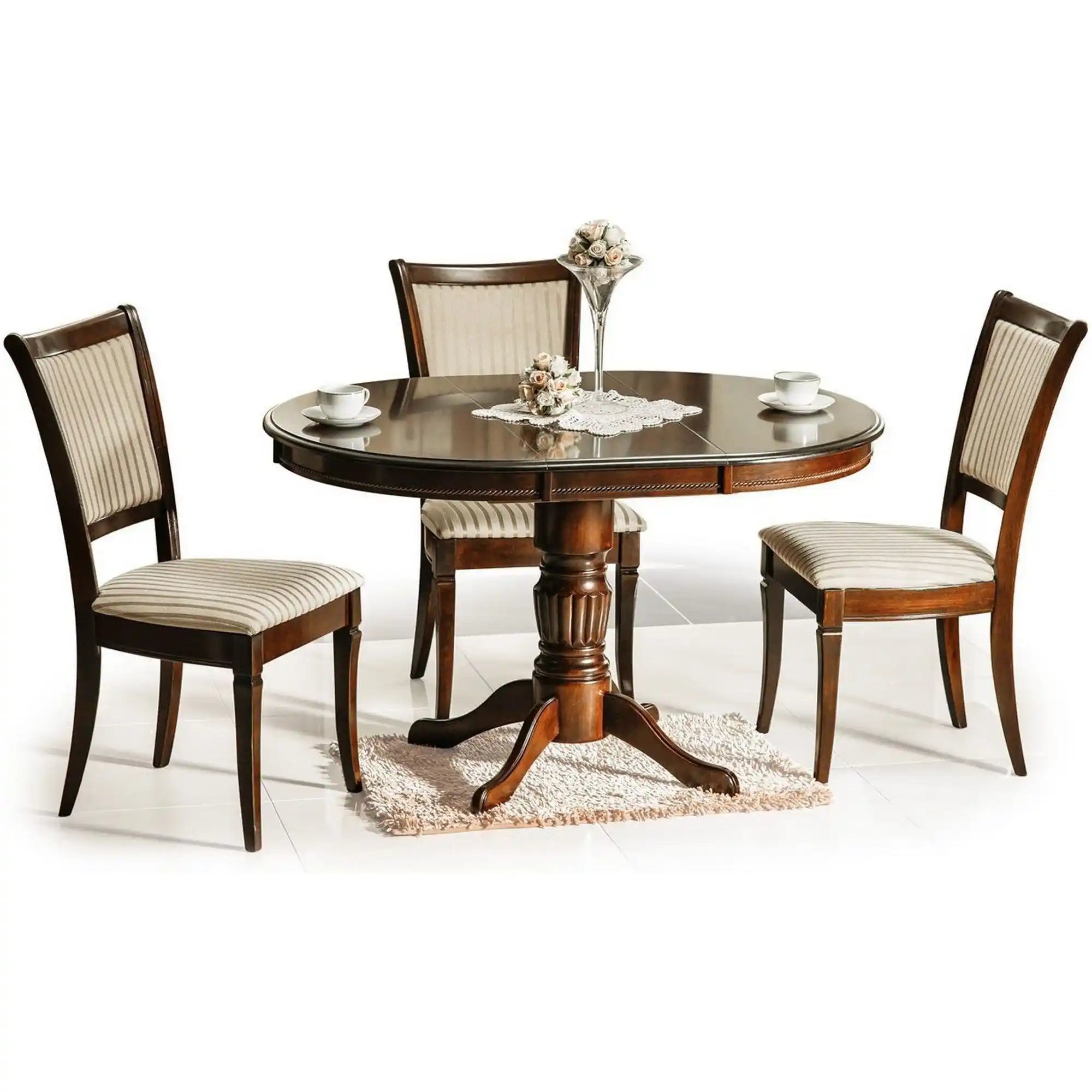 Masa extensibila din lemn Margo, nuc inchis, 90/125X90X75